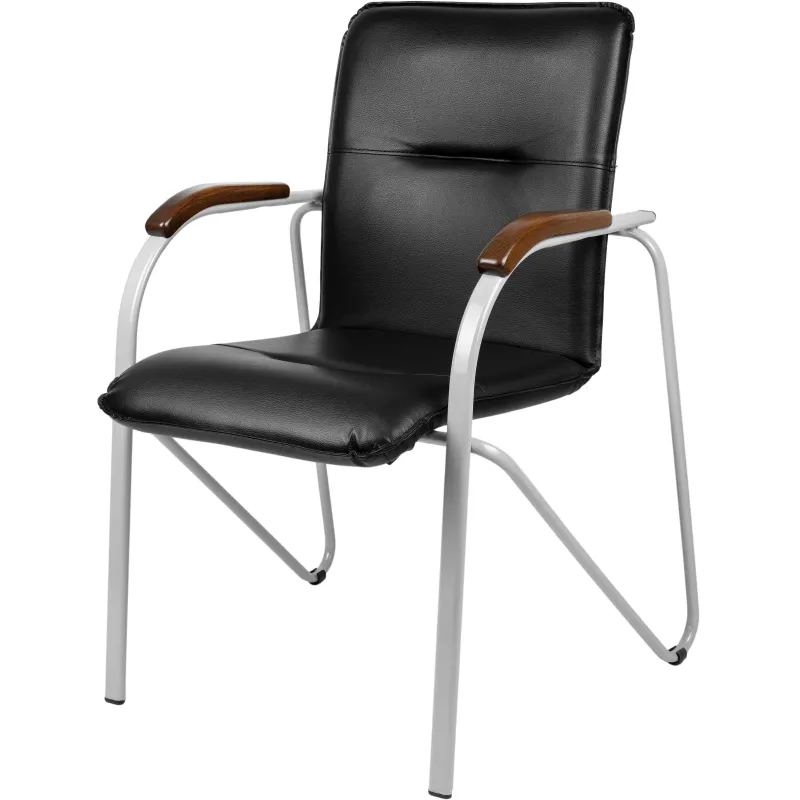 Конференц-кресло 2SJ_UA_EChair SAMBA Silver к/з черн./орех (V-4 1.031)
