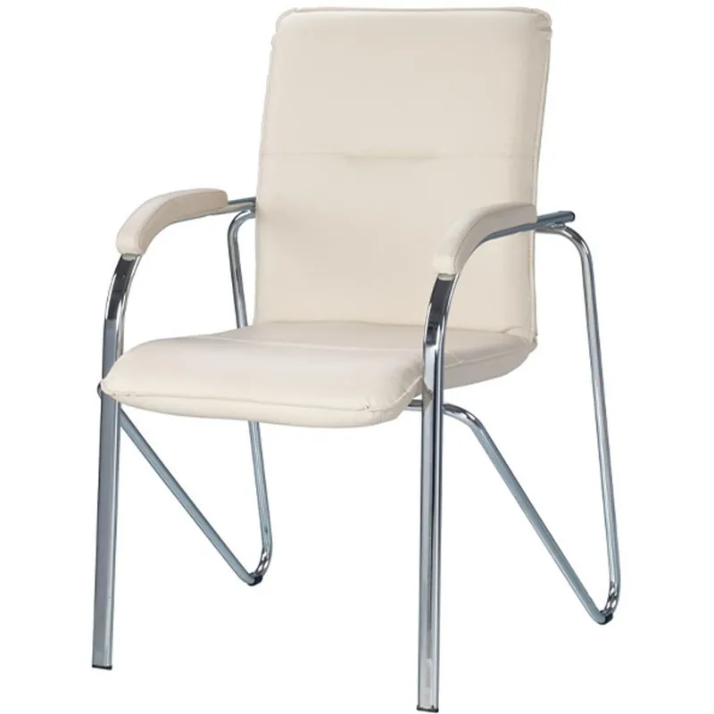 Конференц-кресло 2SJ_UA_EChair SAMBA Chrome к/з бежев./к/з (V-18)