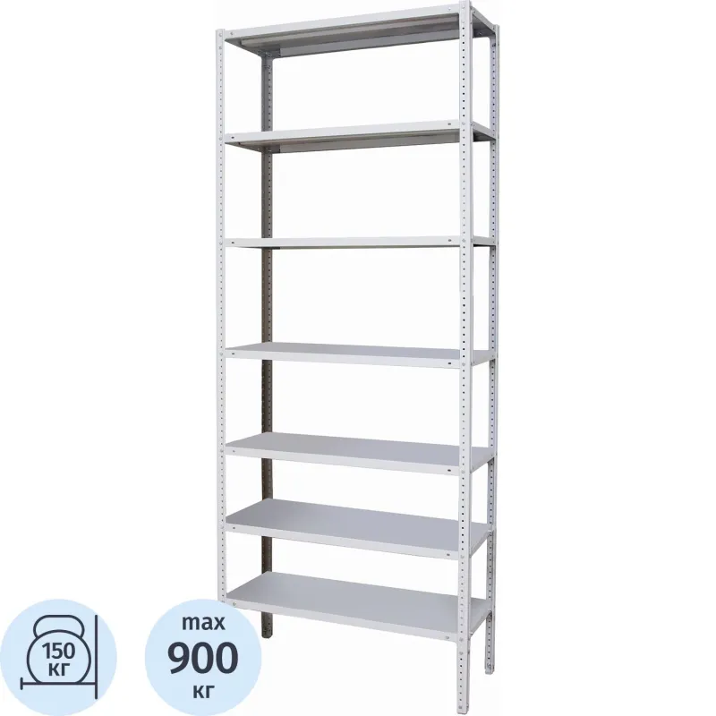 Стеллаж металлический 2SJ_P_МС-257/300 с 7-ю полками 1000x300x2500