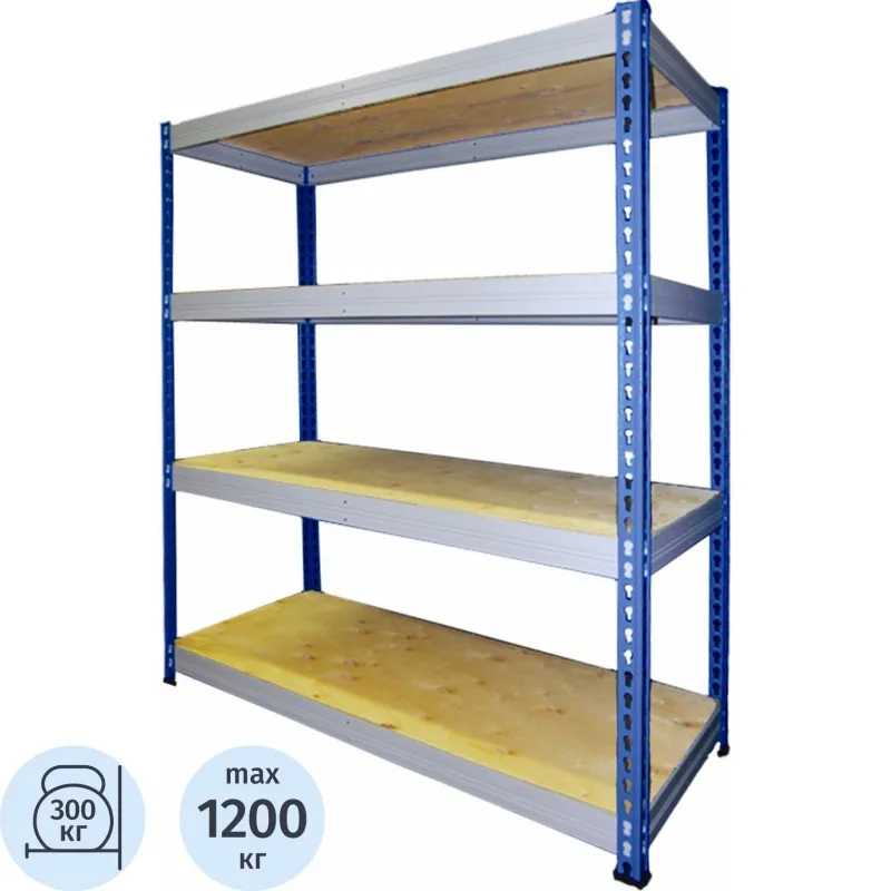 Стеллаж металлический 2SJ_MZ_МКФ18614-2.0 грузовой 4 полки 1830х610х2000