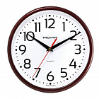 Часы настенные TROYKA 91931912, круг, белые, коричневая рамка, 23х23х4 см
