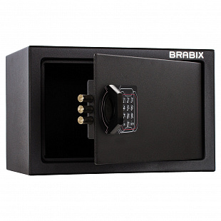 Сейф мебельный BRABIX "SF-200EL", 200х310х200 мм, электронный замок, черный, 291145, S103BR211214