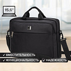 Сумка-портфель BRAUBERG "Protect" с отделением для ноутбука 15,6", 2 отделения, черная, 30х40х7 см, 