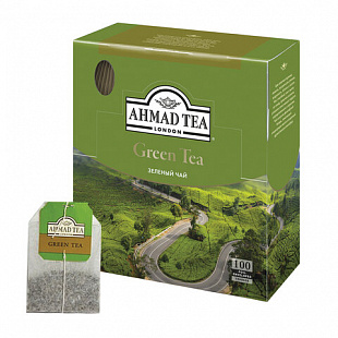 Чай AHMAD (Ахмад) "Green Tea", зеленый, 100 пакетиков
