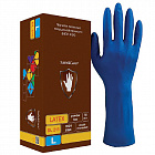 Перчатки смотровые нестерильные сверхпрочные латекс синие High Risk Safe&Care DL 215 L 