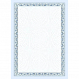 Сертификат-бумага с рамкой А4 синяя кружева, 250 г/кв.м, 20 шт/уп КЖ-1794/8