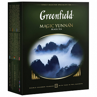 Чай GREENFIELD (Гринфилд) "Magic Yunnan" ("Волшебный Юньнань"), черный, 100 пакетиков