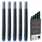 Картриджи чернильные PARKER "Cartridge Quink", КОМПЛЕКТ 5 шт., черные, 1950382