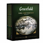 Чай GREENFIELD (Гринфилд) "Earl Grey Fantasy", черный с бергамотом, 100 пакетиков