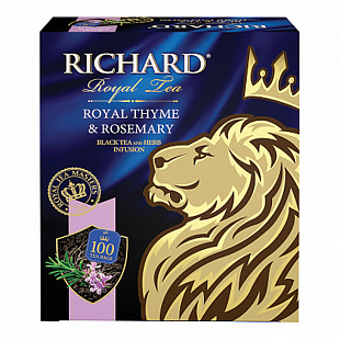 Чай RICHARD "Royal Thyme & Rosemary", черный с чабрецом и розмарином, 100 пакетиков по 2 г