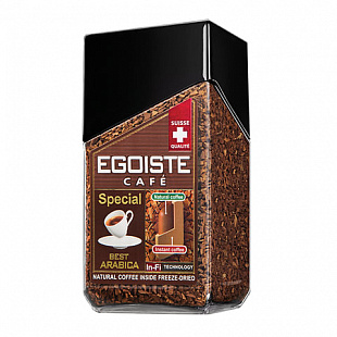 Кофе молотый в растворимом EGOISTE "Special", натуральный, 100 г, 100% арабика, стеклянная банка